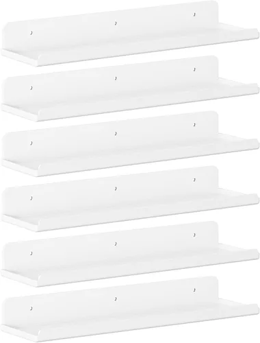 Miniatura 15 de Lifewit Estantes flotantes para pared, paquete de 4 estantes acrílicos blancos de 15 pulgadas, decoración de habitación para estantería/exhibición