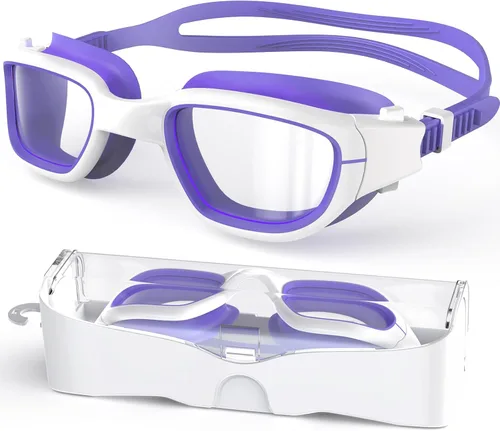 Miniatura 9 de Gafas de natación para niños, gafas de natación para niños de 6 a 14 años, gafas de piscina con protección UV antivaho para niños y niñas Azul