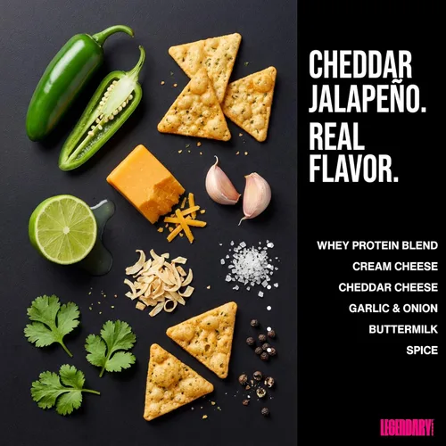 Miniatura 5 de Legendary Foods Chips de proteína de jalapeño con cheddar – Estilo tortilla estallada – 22 g de alto contenido en proteínas, 4 g de carbohidratos