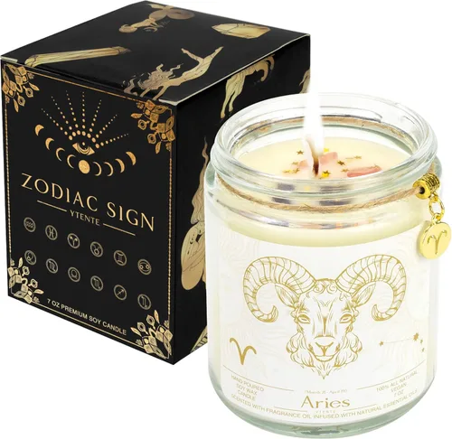 Miniatura 14 de Regalo de velas de signo del zodiaco Sagitario, tarro de velas de cristales del signo del zodiaco, astrología con aroma a lavanda, velas de soja