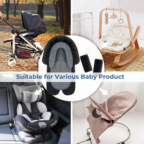 Miniatura 8 de COOLBEBE Nuevo Juego de Soporte para Cuerpo de Bebé y Fundas para Correas para Recién Nacido, Bebé y Niño Pequeño - Almohadillas de Cojín Extra