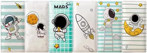 Paneles de pared 3D de dibujos animados 3D suave cabecero de cama autoadhesiva, anticolisión, calcomanías de pared para habitaciones de niños,