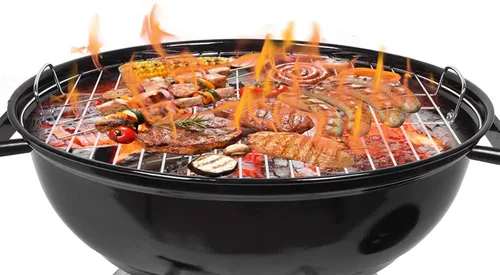 Miniatura 9 de Parrillas de carbón de 18 pulgadas con ruedas, parrilla de hervidor para cocinar al aire libre, barbacoa, barbacoa, parrilla de carbón con estante