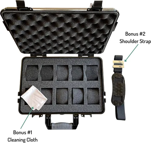 Miniatura 7 de ModernGen Caja de viaje con 10 ranuras para reloj, plástico resistente, resistente a los impactos, resistente al agua