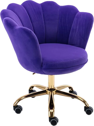Miniatura 18 de Silla moderna de oficina en casa, silla de escritorio con ruedas, silla giratoria de tocador, silla de maquillaje, sillas de altura ajustable