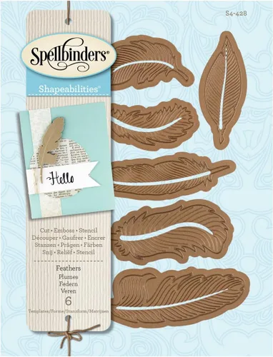 Miniatura 4 de Spellbinders S4-428 Shapeabilities Plumas Grabadas/Obleas Delgadas Troqueles