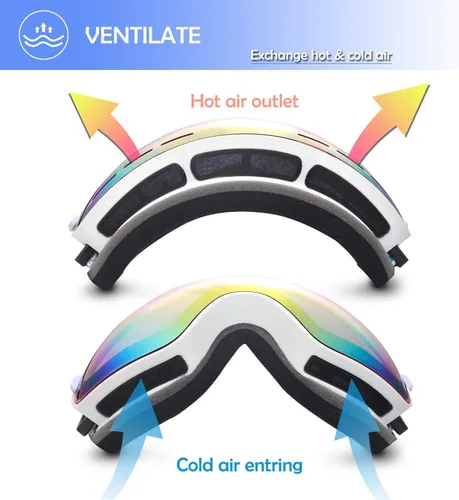 Miniatura 2 de EXP VISION Gafas de esquí de snowboard para hombres, mujeres y jóvenes, antiempañamiento OTG, gafas de nieve de invierno, lentes desmontables Rosa