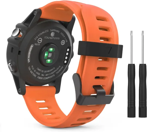 Miniatura 14 de MoKo Correa compatible con Garmin Fenix 3/Fenix 5X, [4 unidades] Correa de repuesto de silicona suave para reloj inteligente Garmin Fenix 3/Fenix 3