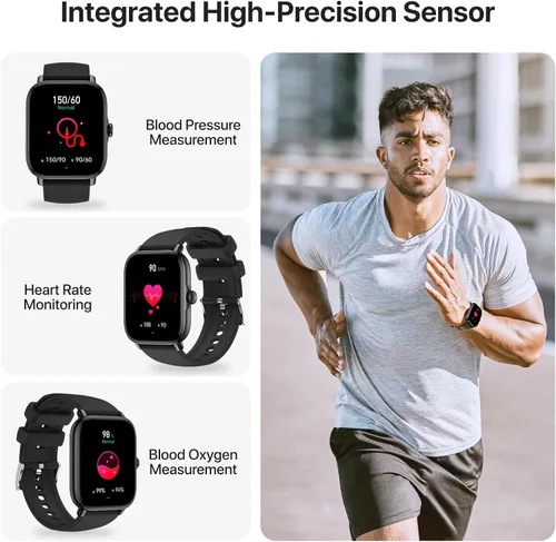 Miniatura 5 de Leeyalan Reloj inteligente para hombres y mujeres (respuesta/hacer llamadas/control de voz AI) 1.91 pulgadas para teléfonos Android, iPhone Samsung