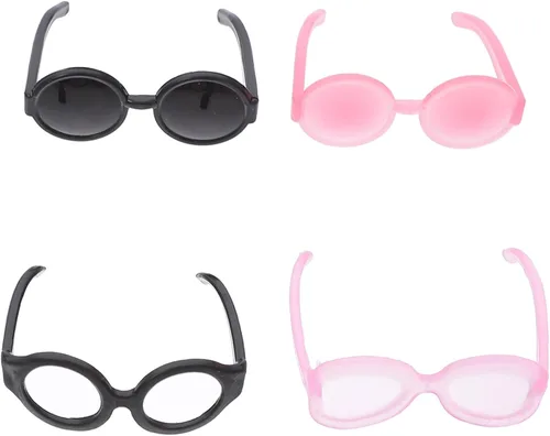 Kisangel Mini gafas de muñeca, 40 unidades, anteojos de plástico ligeros para niños, muñecas de bricolaje, manualidades de vestir, 1.45 x 1.37 x
