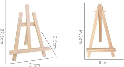 Miniatura 2 de Mini caballete de exhibición de madera, soporte de mesa de madera natural para lienzos pequeños, manualidades infantiles, tarjetas de visita