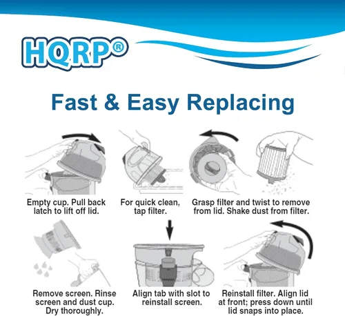 Miniatura 5 de HQRP Filtro de polvo HEPA DCF-21 compatible con Eureka Airspeed AS1041A, AS1048A, AS1049A, AS1061A, AS1000 AS1040 AS1060 Series Aspiradora vertical