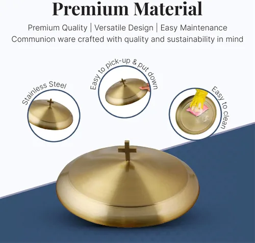 Miniatura 2 de Communion Ware - Bandeja de comunión Bandejas apilables sagradas para iglesias Suministros para comuniones Bandeja portátil para comuniones