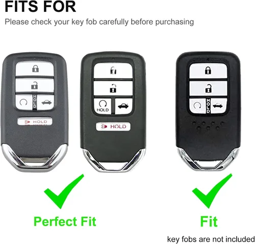 Miniatura 3 de Funda para llavero Honda con llavero de TPU suave para llave de coche completa para Honda Accord Civic CRV Pilot Passport Insight EX Touring, Negro