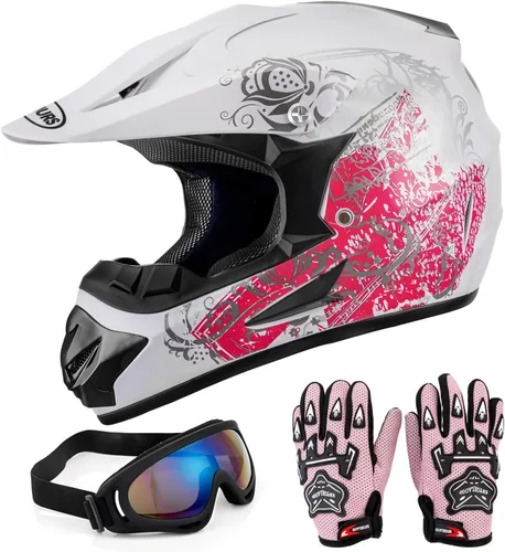 Miniatura 9 de OUMURS DOT Casco para bicicleta de tierra para jóvenes para niños y niñas de 5 a 14 años, de cuatro ruedas, motocross, BMX, MX, UTV, moto de nieve