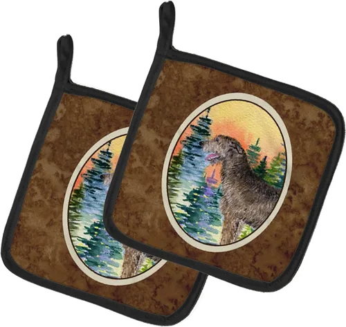 Miniatura 115 de Caroline's Treasures SS8617PTHD - Juego de soportes para ollas de cocina resistentes al calor, almohadillas calientes para horno para cocinar, Husky