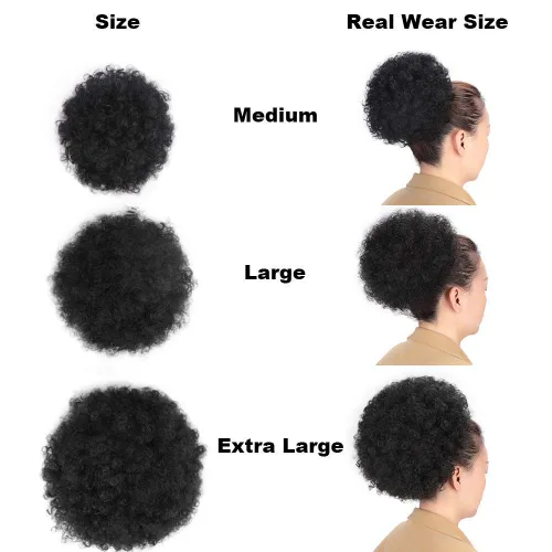 Miniatura 6 de AISI QUEENS Peluca de Cola de Caballo Afro con Cordón Rizada Crespa Rizada Peluca de Cola de Caballo con Clip para Mujeres Negras y Niños Sintética