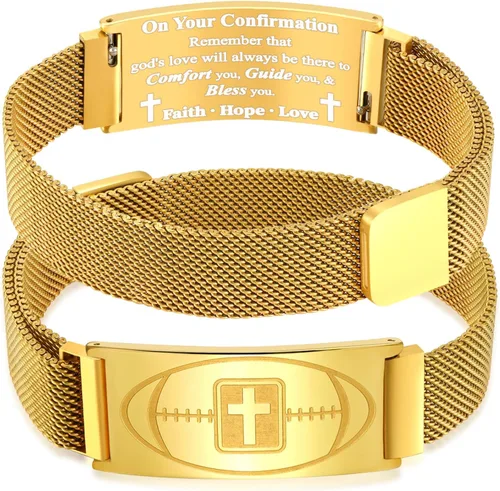 Miniatura 99 de Regalos de graduación, pulsera de fútbol, fútbol, baloncesto, béisbol, regalos de pulsera, pulseras de cruz de fe para hombres, bautismo, primera