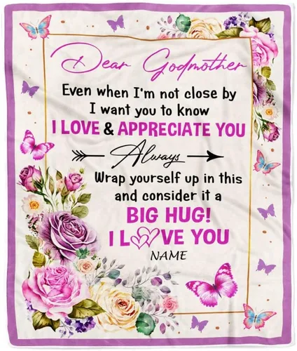 Miniatura 19 de Manta personalizada con texto en inglés «To My Godmother from Goddaughter Godson Thank You for Being My Godmother», para Día de la Madre