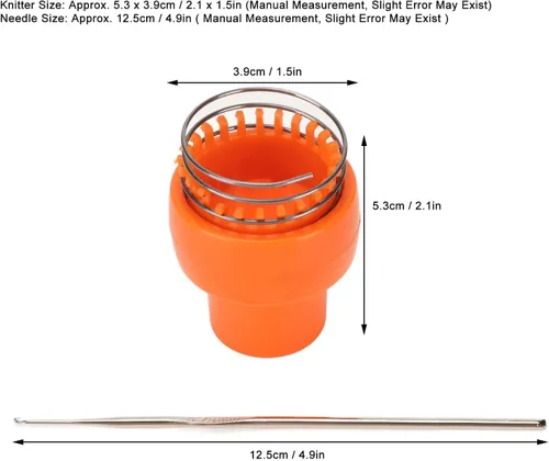 Miniatura 3 de Herramienta de tejer con ganchillo, tejido de ganchillo, tejer de alambre naranja, tejer, tejer, ganchillo, alambre de ganchillo, con aguja