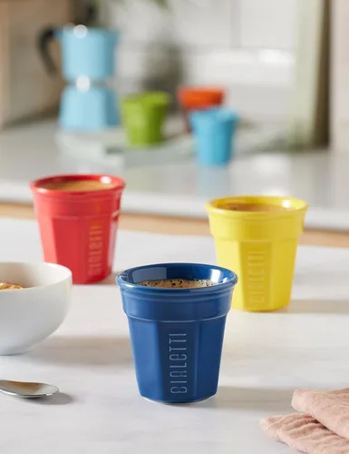 Miniatura 4 de Bialetti Juego de tazas de cerámica para café expreso, multicolor (6 unidades)