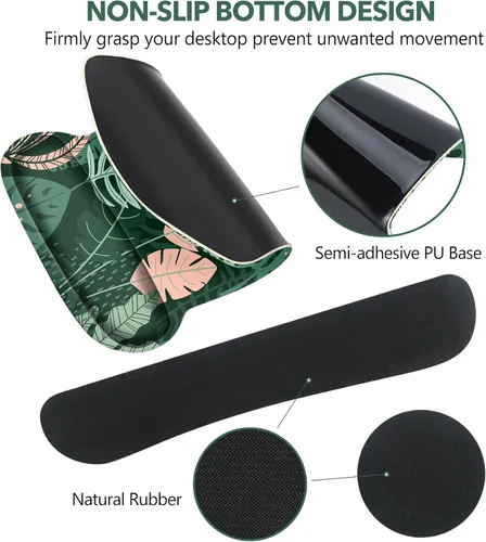 Miniatura 6 de AIMSA Alfombrilla ergonómica para mouse con soporte para reposamuñecas, de espuma viscoelástica, antideslizante, fácil de escribir y aliviar