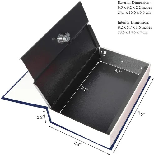 Miniatura 2 de Jssmst SM-BS04 – Caja fuerte de metal para el hogar con cerradura de combinación en forma de libro como distracción 2017, negro