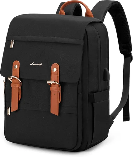 Miniatura 17 de LOVEVOOK Mochila para laptop para mujer, mochila de viaje vintage aprobada por aerolíneas de 15.6 pulgadas, mochila grande para computadora, mochila