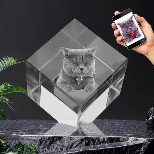 Miniatura 9 de Rombo personalizado con foto de cristal – Grabado 2D/3D opcional, regalos de cristal personalizados con tu propia foto, día de San Valentín