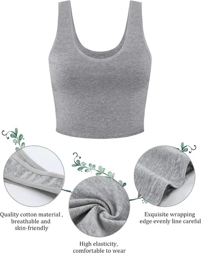 Miniatura 4 de Geyoga Juego de 6 camisetas básicas cortas sin mangas con espalda cruzada para mujer para entrenar, hacer yoga, correr