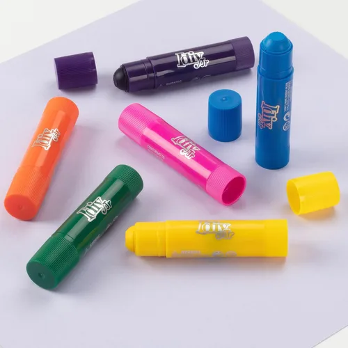 Miniatura 8 de Idiy Juego de 30 barras de pintura de témpera sólida, incluye 12 colores clásicos, 12 metálicos y 6 colores neón, secado rápido, sin ensuciar, no 30