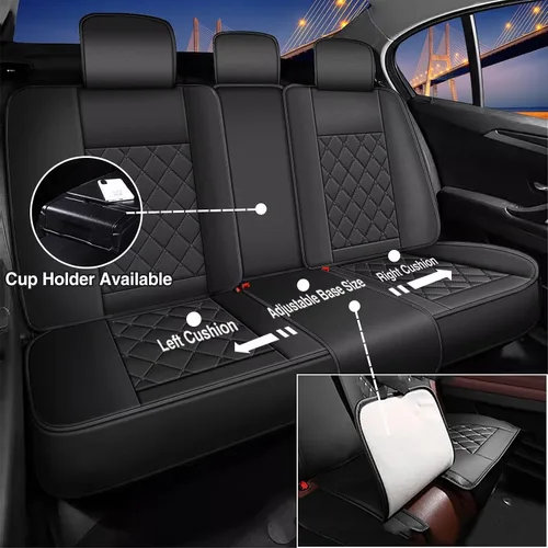 Miniatura 2 de Fundas para Asientos de Coche Compatibles con Nissan Leaf 2011-2025 2026, Juego Completo Personalizado de Fundas de Asiento de Piel Sintética