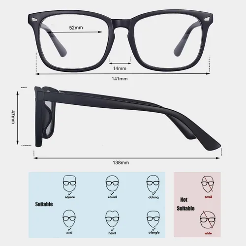 Miniatura 2 de MAXJULI Gafas de Bloqueo de Luz Azul, Gafas para Computadora/Lectura/Juegos/TV/Teléfonos para Mujeres y Hombres 6001, Negro mate (matt black)