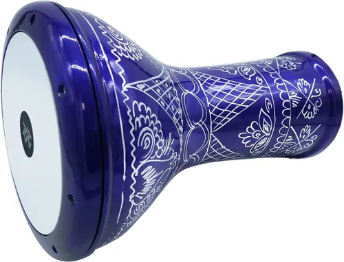 Miniatura 2 de The Wave Zaza Percussion - Darbuka Doumbek estilo egipcio de 17 pulgadas (azul - grabado)
