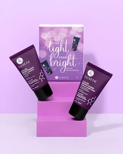 Miniatura 8 de Luseta - Kit de viaje de champú y acondicionador morado iluminador de color para cabello rubio y gris, infundido con aceite de coco nucifera