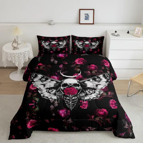 Miniatura 39 de Erosebridal Juego de ropa de cama de guepardo con rosa azul, juego de edredón con estampado de leopardo y gato, edredón romántico de plumón