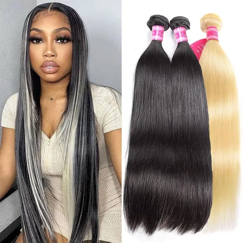 Miniatura 15 de 3 manojos de cabello humano lacio 100% sin procesar virgen brasileño paquetes de 10, 12, 14 pulgadas, mechones de cabello humano corto sin procesar