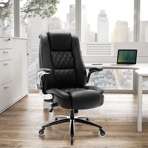 Miniatura 2 de Silla de Oficina de Respaldo Alto - Brazos Abatibles Ajustables Soporte Lumbar Integrado, Silla de Escritorio de Computadora Ejecutiva Sillas