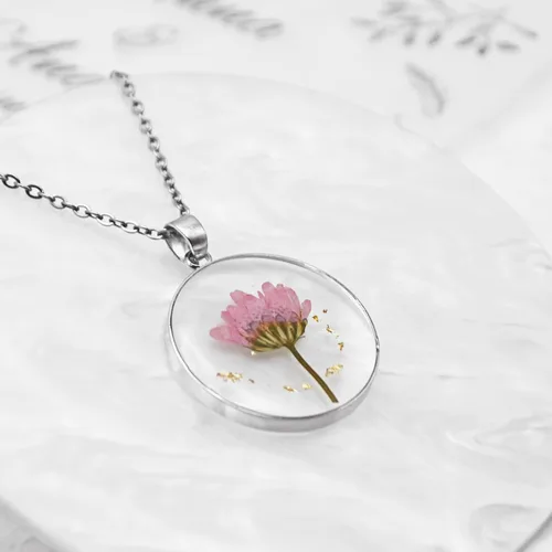 Miniatura 55 de Pressed Flower Necklace Gift for Women Personalized Handmade Necklaces Birth Flower Necklace