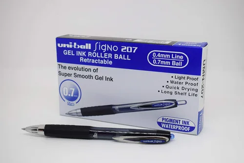Miniatura 2 de uni-ball 704519 SigNo 207 - Bolígrafo de gel retráctil, punta fina de 0.028 in, línea de 0.016 in, color azul Ref 9004601 (paquete de 12)