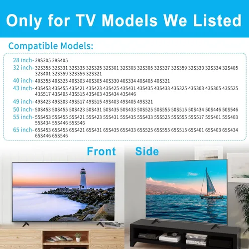 Miniatura 2 de Patas para TV TCL para TCL 28 32 40 43 49 50 55 65 pulgadas Roku TV patas de repuesto compatibles con 28S405 32S305 40S325 43S425 43S431 50S431