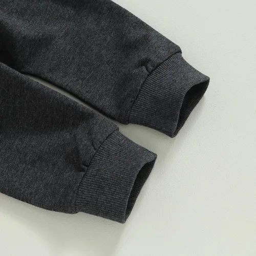 Miniatura 7 de Conjunto de ropa para bebé niño con capucha y pantalones de cintura elástica, lindos trajes de otoño e invierno