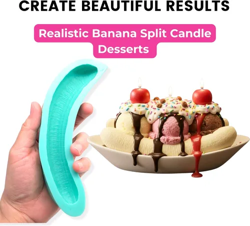 Miniatura 2 de Molde completo de plátano molde de helado de plátano molde de cera de silicona moldes de frutas realistas moldes de cera derretida NC005