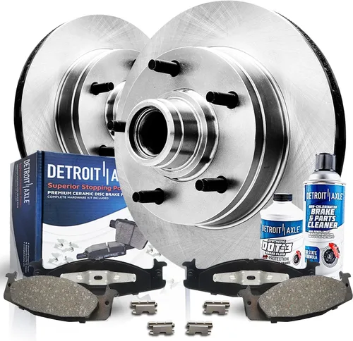 Detroit Axle - Kit de frenos delanteros para Ford 1994-2001 E-150 Econoline 1994-1996 F-150 Rotores de freno de disco Pastillas de freno cerámicas