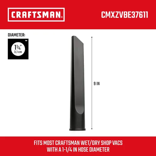 Miniatura 3 de CRAFTSMAN CMXZVBE38611 - Herramienta para hendiduras de 1-1/4 pulgadas, accesorio para aspiradora en seco y húmedo, accesorio de aspiradora de grado