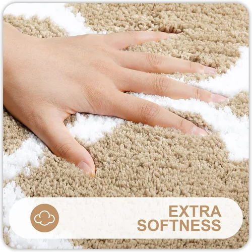 Miniatura 2 de OLANLY Alfombras de baño de 24 x 16 pulgadas, microfibra suave y absorbente, antideslizante y peluda, lavable a máquina, tapetes para el suelo