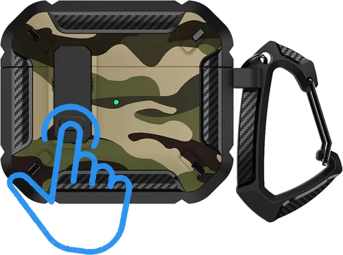 Miniatura 10 de YSNZAQ Funda para AirPods 4, potente protección contra caídas, con mosquetón llavero y clip de bloqueo para AirPods4 2024 MCEJ azul oscuro