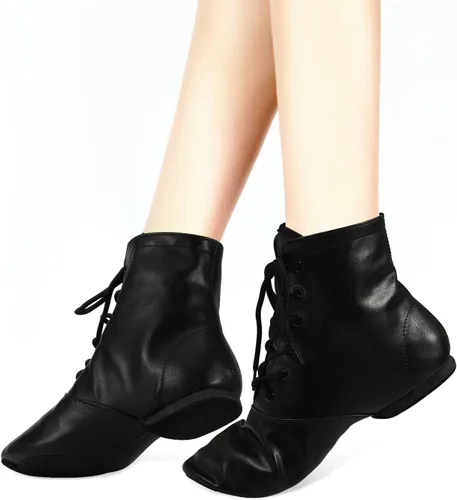 Miniatura 5 de Botas de jazz para niños, zapatos de baile de cuero con suela dividida para niñas y niños (niños pequeñosniños grandes)