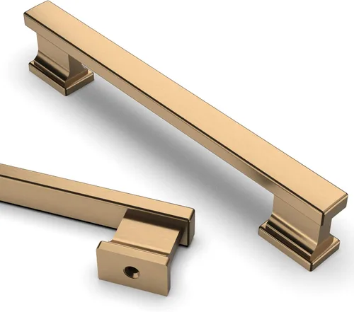 Miniatura 8 de Asidrama - Paquete de 6 manijas de gabinete de cocina color latón cepillado de 3.75 pulgadas (96mm), tiradores para gabinete, accesorios