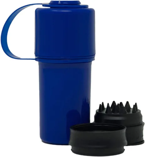 Hemper Keeper Molinillo 3 en 1 y Contenedor de Almacenamiento – Organizador Compacto con Molinillo Extraíble, Compartimentos Dobles para Materiales
